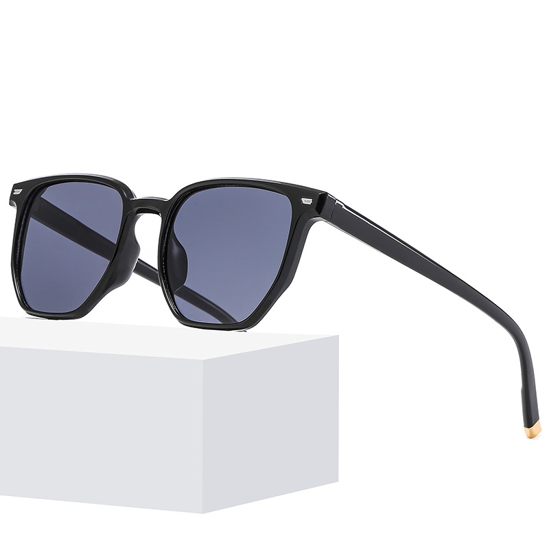 Sunscreen Big Face Retro Sunglasses Women's 2025 New Square Blue Sunglasses Men's Anti-UV Sunglasses