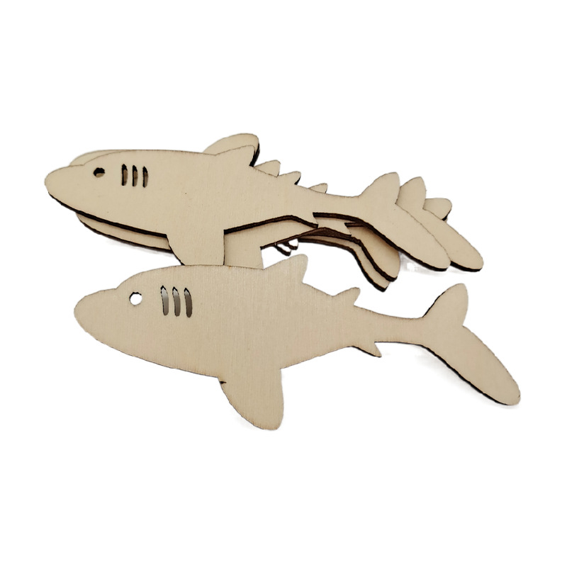 Spot Submarine Animal Wooden Button Pieces Wooden Environmental Protection Marine Cartoon Decorative Wooden Pieces Wooden Handicrafts