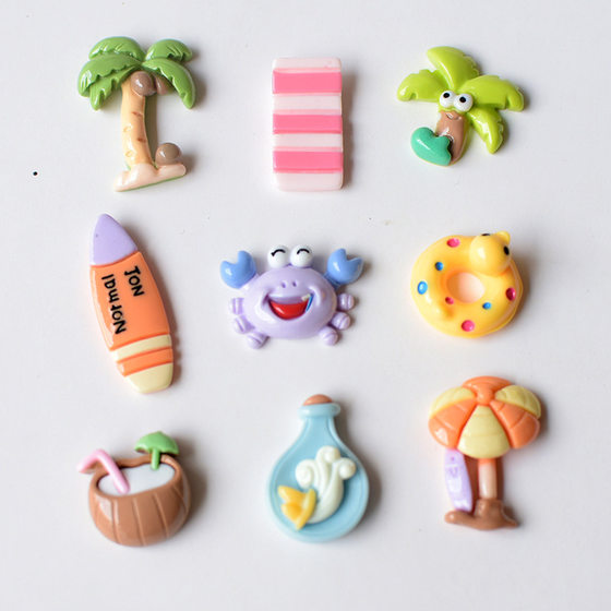 Hot sale Hawaiian black skin cat hole shoes accessories diy coconut tree resin wholesale pj1065