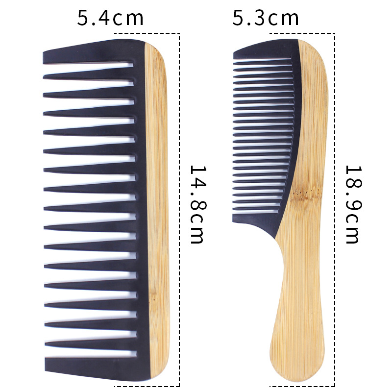 Phyllostachys pubescens flat comb stitching bakelite wide tooth comb anti-static bamboo comb hair portable home hairdressing pointed comb