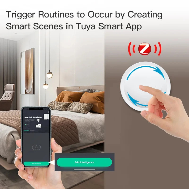 Zigbee Knob Key Scene Switch Magnetic Suction Wireless Random Sticker Scene Dimmer Switch Compatible with tuya Z2M