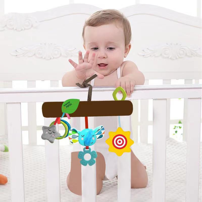 mqmqs & pdpds baby Music car hanging bed winding animal bunny bear safety seat pendant plush toy