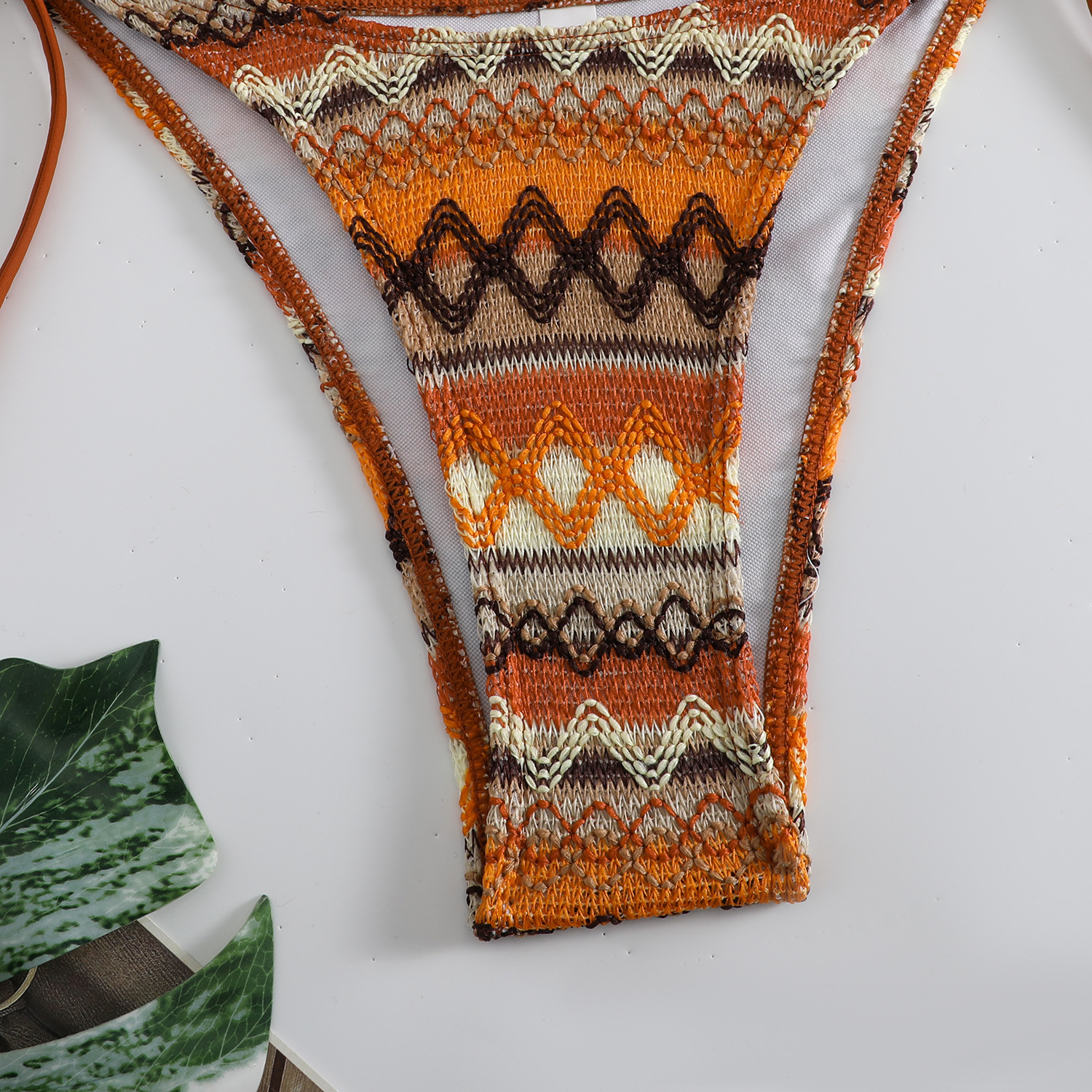 2024 New Knitted Sexy Bikini Summer Beach Bikini Swimwear Female European and American Export Cross-border
