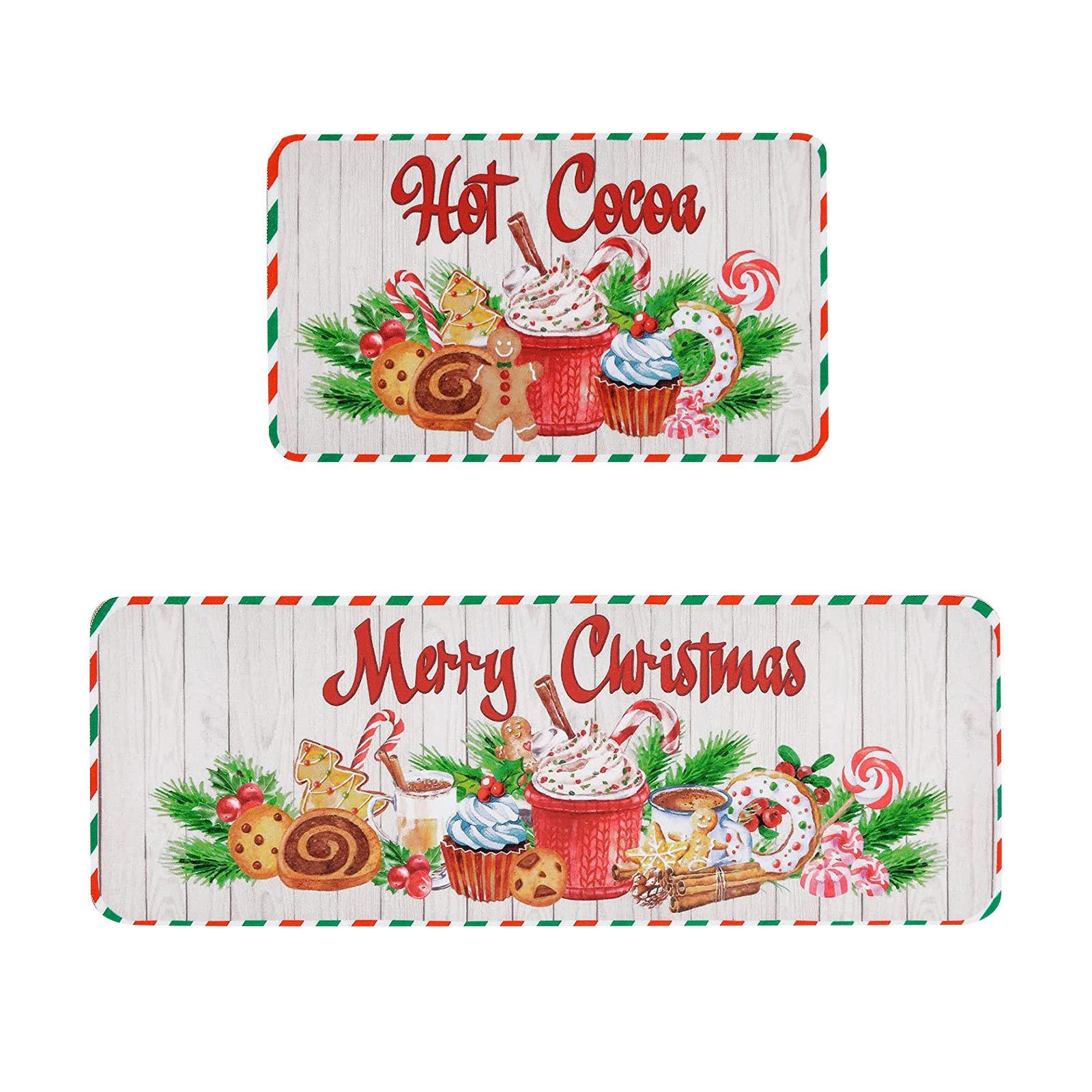 Ziemassvētku ziemas tematikas paklājs neslīdošs netīrumus atgrūdošs durvju ieejas paklājs absorbējošs vannas istabas ieejas paklājs_voghion.com