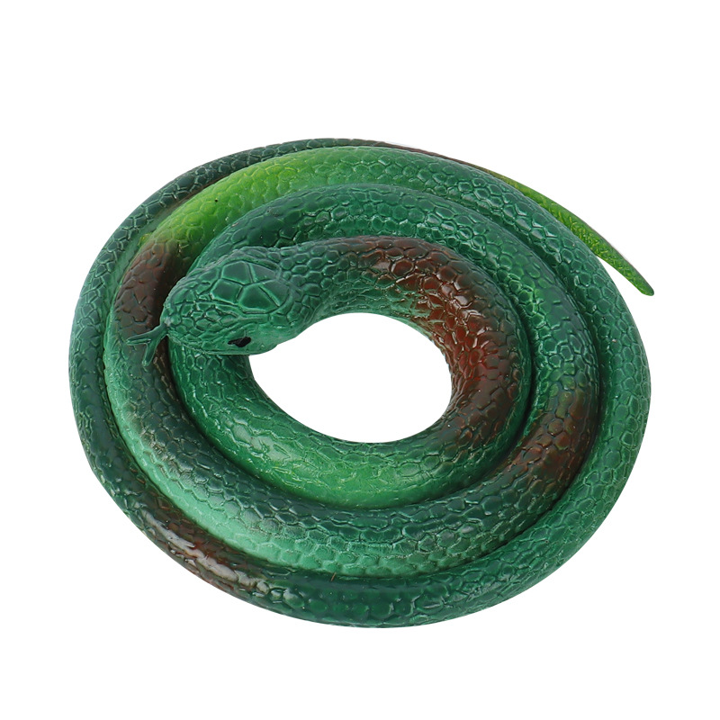 Simulation snake toy big green snake whole person soft glue fake snake Cobra animal model trick props factory direct sales