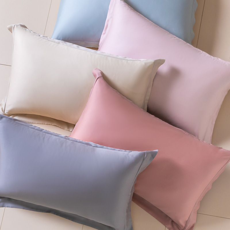 Class A Lyocell Tencel Pillowcase Pair Pack 48*74 Summer Ice Silk Pillowcase Single Solid Color Pillowcase for Hair