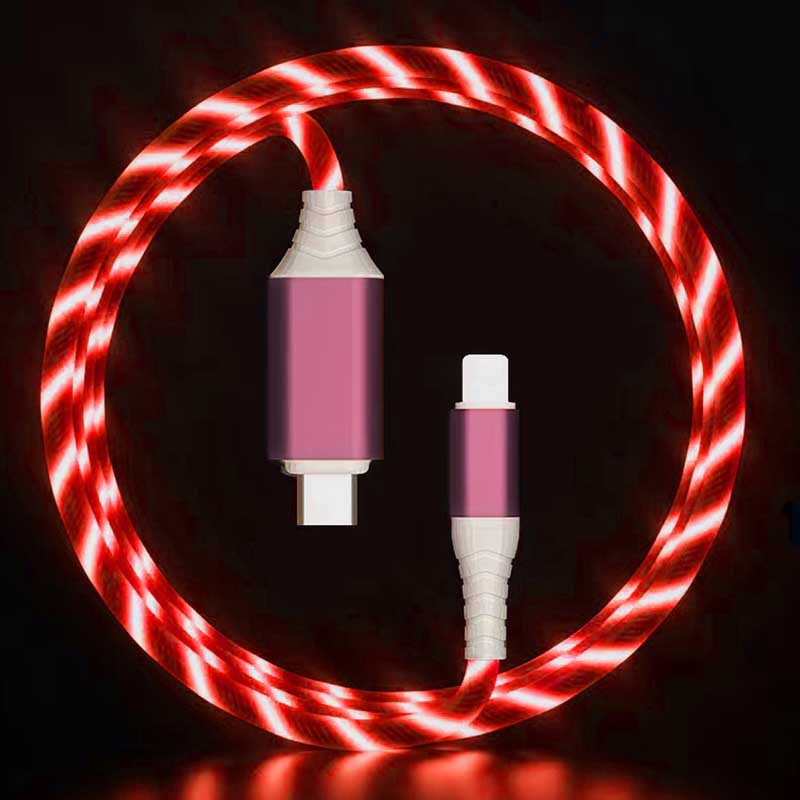 PD streamer luminous line automatic power-off applicable Apple charging line 3A fast charging line Type-C fast charging data line
