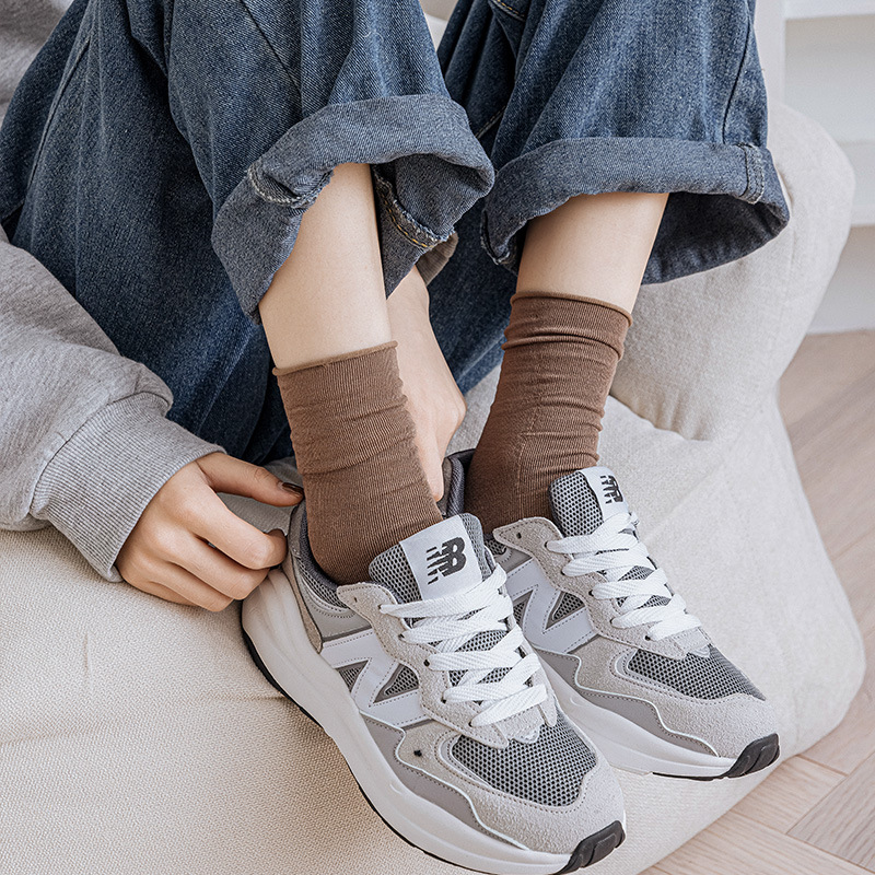 Oxygen Cotton Stacked Socks Pure Cotton Colorful Breathable Curl Women's Socks Korean Style Japanese Style Trendy Mid-Size Socks Zhuji Socks