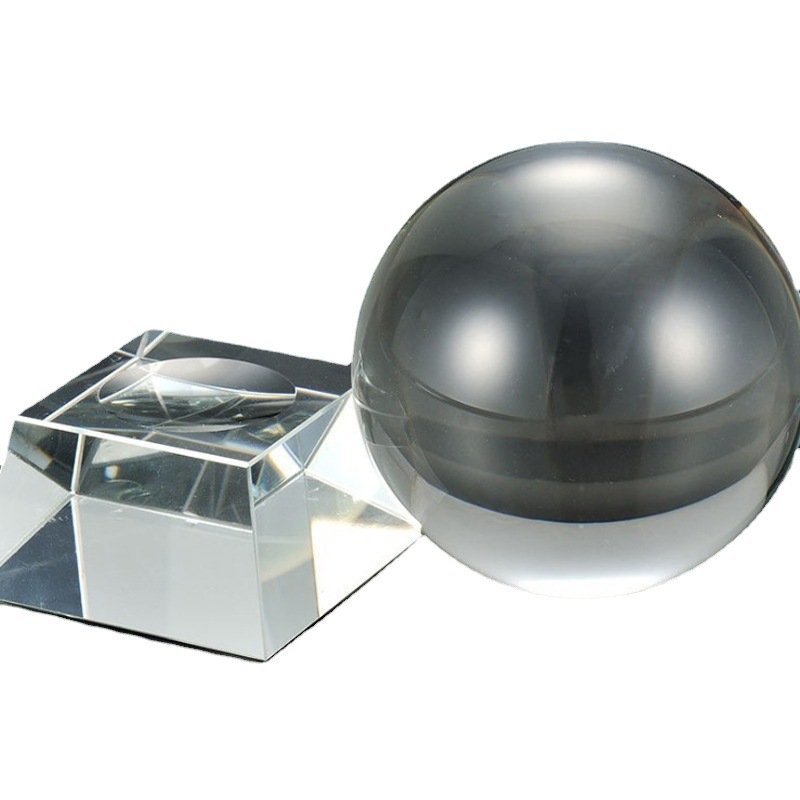 60mm80mm crystal ball base wooden base trapezoidal square glass base wooden support double-layer base decoration