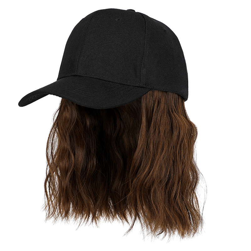 Hat all-in-one wig women's short curly hair baseball cap bobo Bob natural New still wig cap factory spot