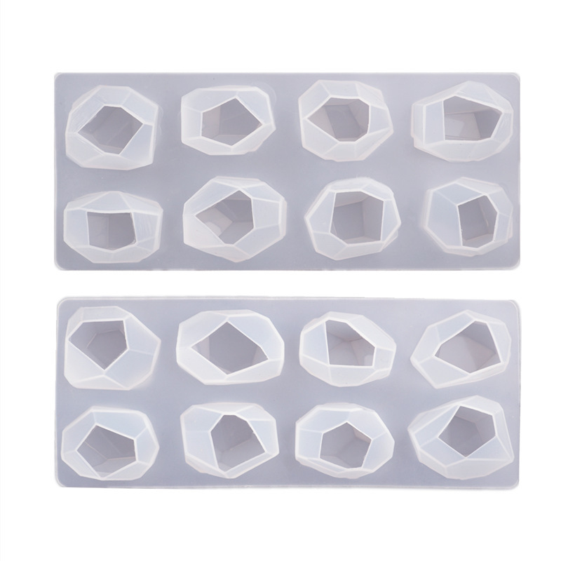 diy resin epoxy irregular geometric cut gem crystal stone ore night light mirror silicone mold