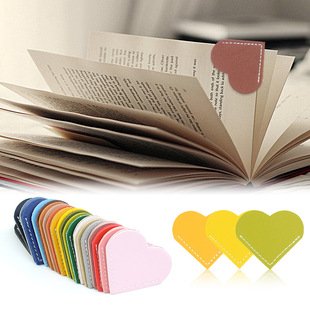 Cross-border Creative PU Leather Love Book Folder Mini Business Student Library Portable Gift Heart-shaped Bookmark