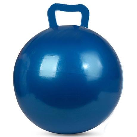 Wholesale solid color non-patterned inflatable handle ball children's PVC toy horn jump ball 4 colors optional 1 batch
