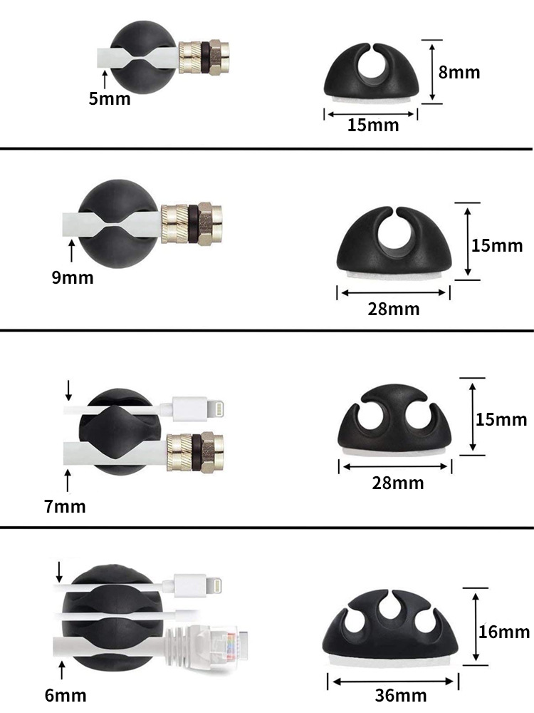 Factory wholesale desktop simple Winder wire organizer USB wire holder mouse wire Clip Organizer