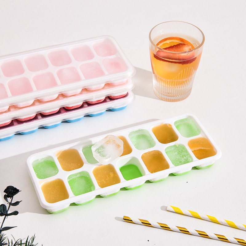 家用硅膠製冰盒雪糕模子製冰模凍冰塊模具冰箱速凍器帶蓋子棒冰膜