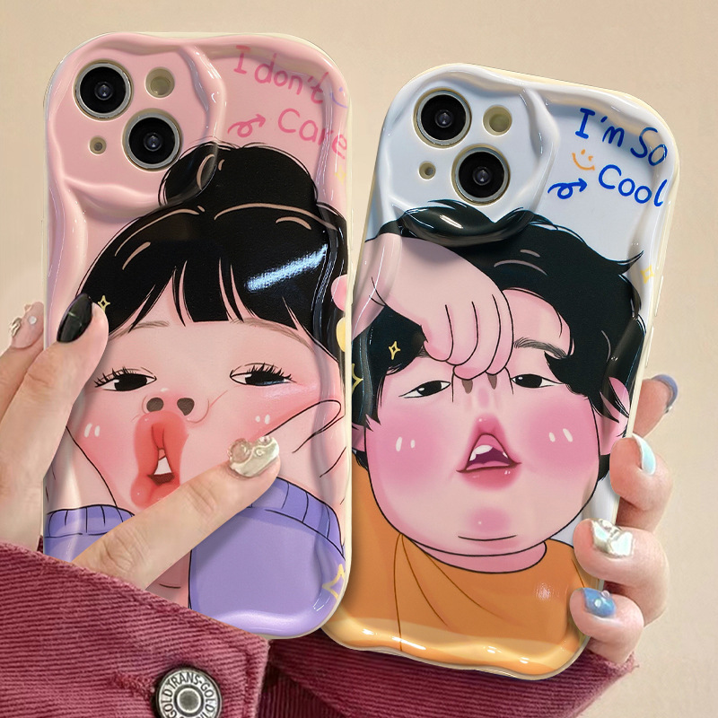 適用蘋果15pro手機殼iPhone14/13搞怪卡通情侶12mini硅膠防摔xs軟