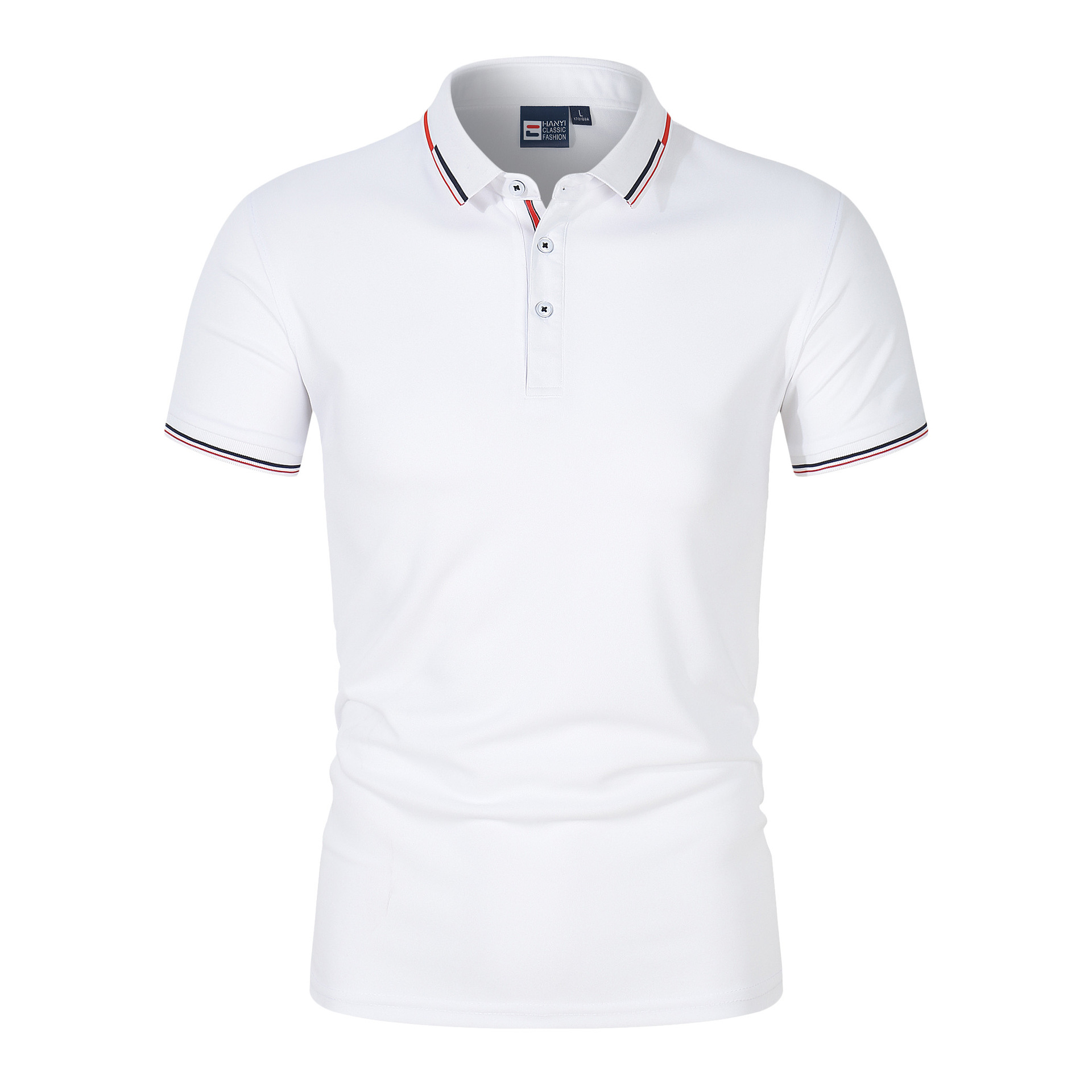 2021 cross-border new pure color men's polo shirt foreign trade plus size light board stand collar T-shirt European and American loose short sleeve fashion