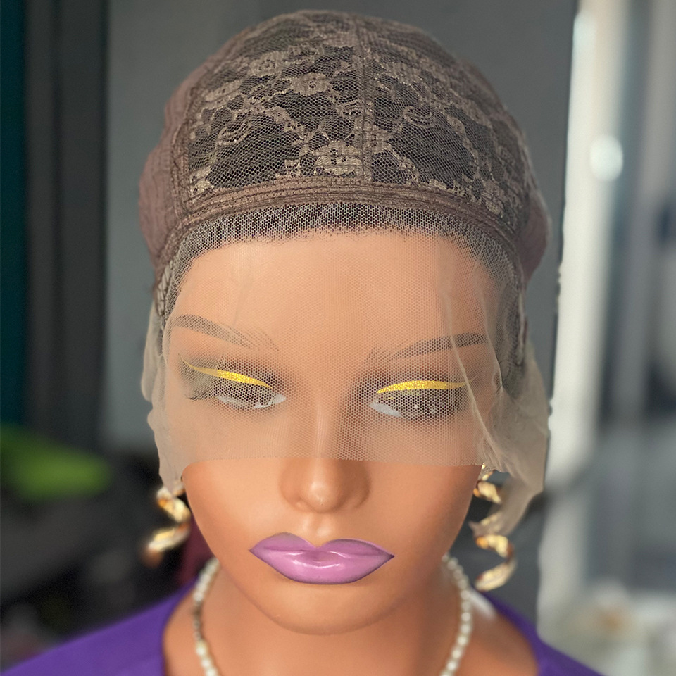 Krøllete pixie cut blondeparykk med ekte hår, Xuchang blondeparykk, kort hodeplagg_voghion.com