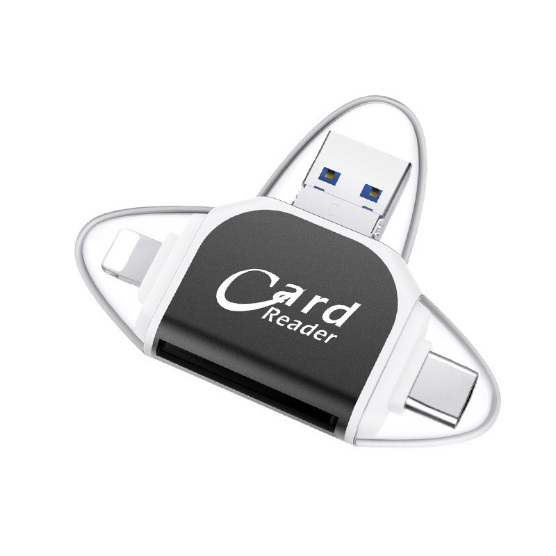 Plug and Play suitable for Apple Android mobile phone Multi-Function Card Reader four-in-one Multi-function TF card SD card