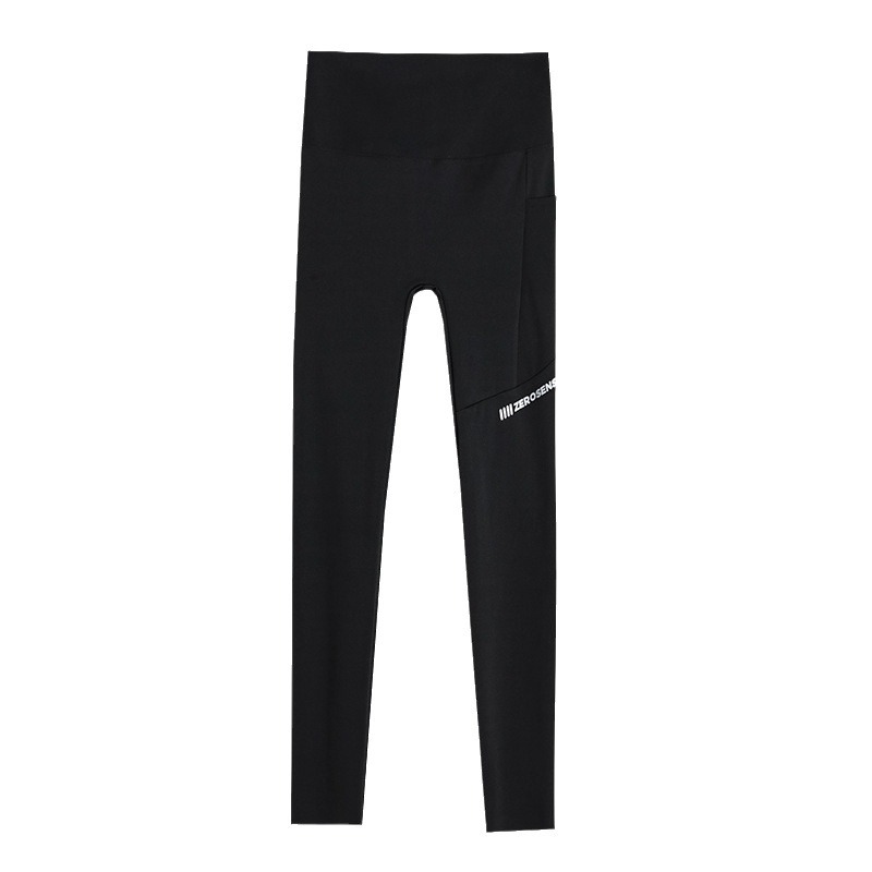 Autumn and Winter fleece-lined fleece-lined thickened pocket shark pants belly contracting hip lifting high waist cropped outer wear leggings women's yoga pants