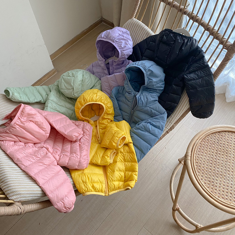 Children's light down jacket short boys and girls big children baby 2023 autumn and winter new foreign factory direct sales