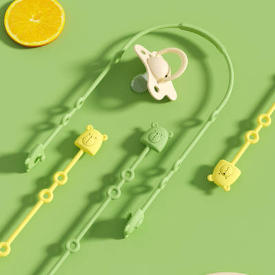 Bear Silicone Nipple Chain Baby's Gum Anti-lost Chain Baby's Packing Anti-falling Rope Nipple Clip Fixing Rope