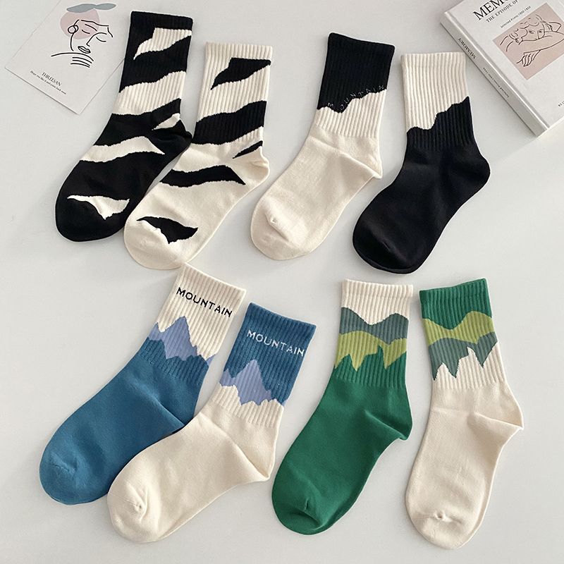 Asymmetric Niche Stockings Children Spring and Autumn ins Trendy Japanese Style Street Personality AB Socks Male Student Couple Sports Socks