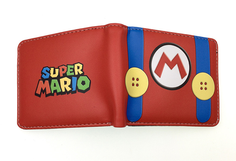 New Super Mary Short Wallet Super Mario Student Unisex PU leather snap wallet wallet