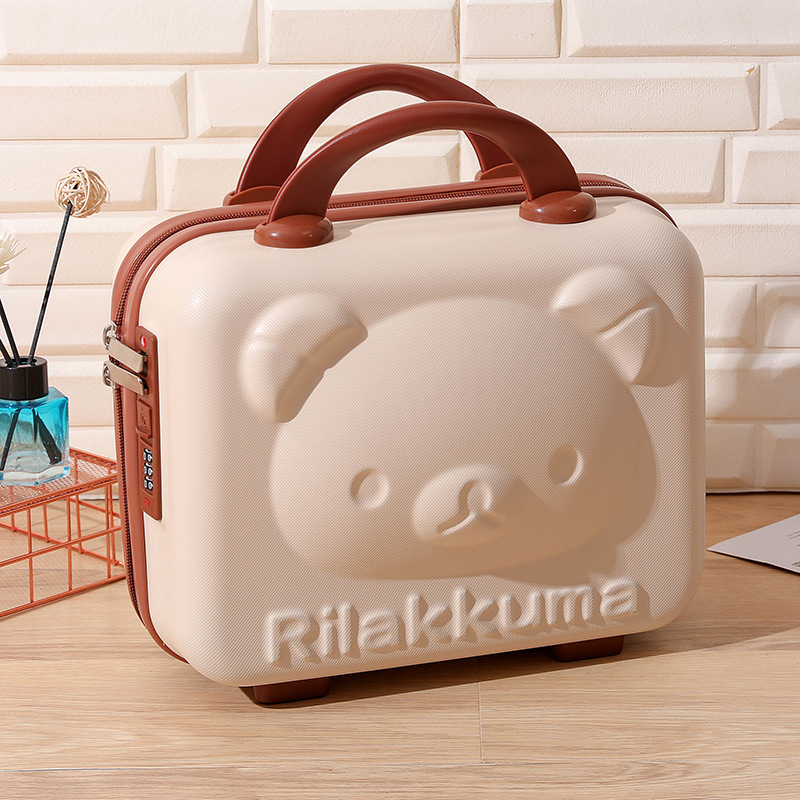 Wholesale Korean version of 14 inch Bear Suitcase small password mini luggage storage makeup bags women