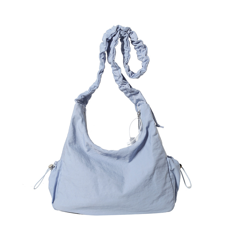 South Korea Spring High-end Niche Underarm Women's Bag New Drawstring Shoulder Strap Folded Bag Women's Casual Fashionable Tote Bag