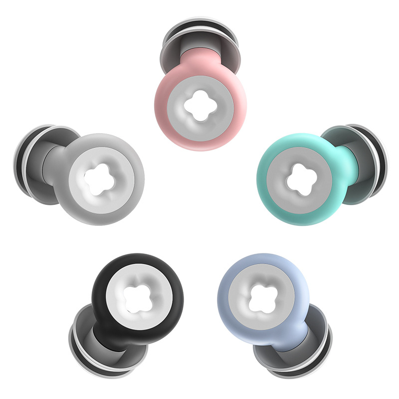 Cross-border new swimming earplugs silicone waterproof sports noise reduction sound insulation sleep earplugs size head replaceable earplugs