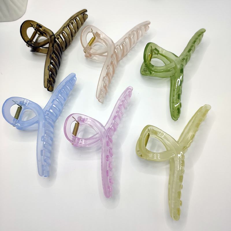 Large Scrub Grab Clip Hairpin Disc Hair Headwear Women's Head Shark Clip Anti-collapse Clip Hair Accessories Rectangular Claw Clip