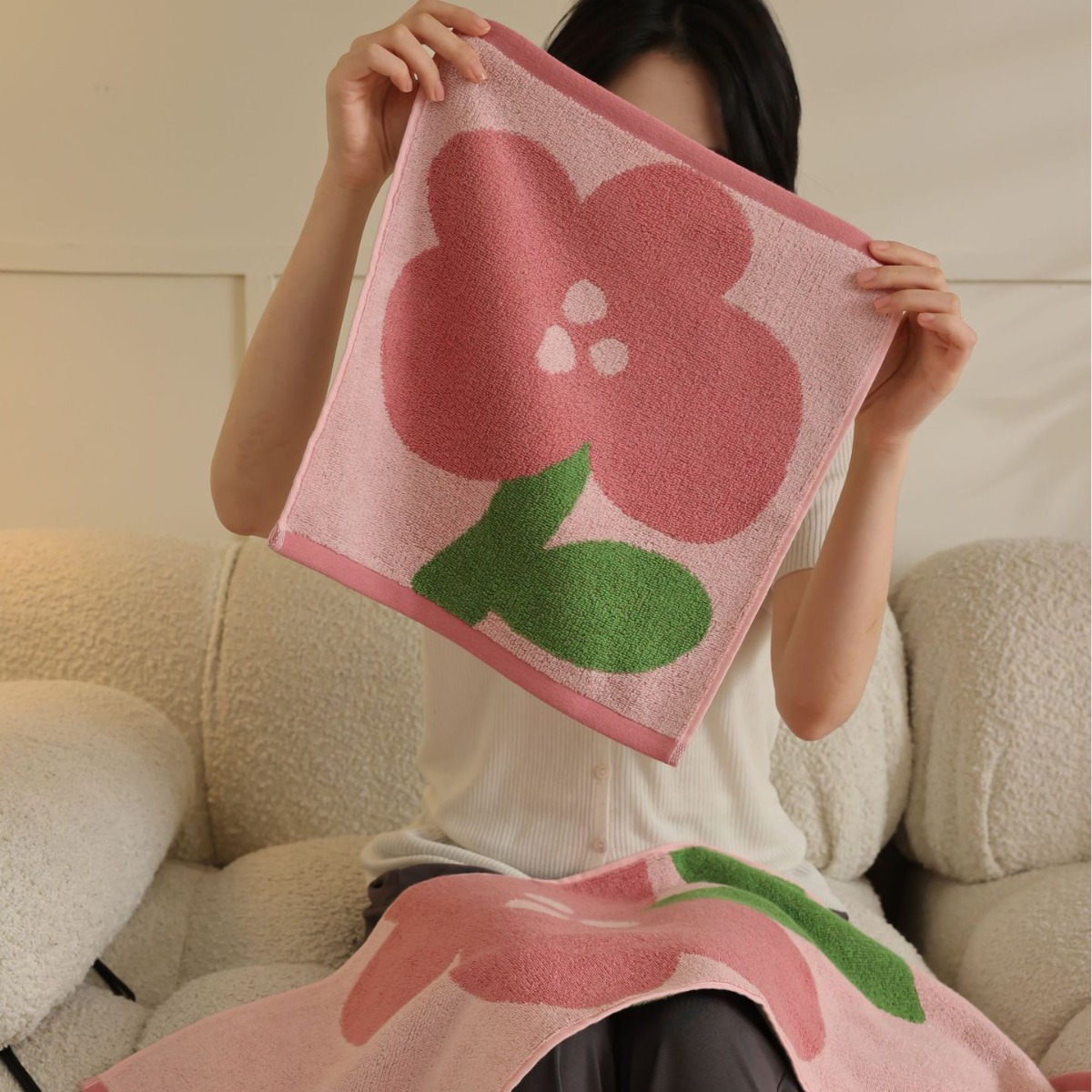 2023 new Xinjiang long-staple cotton cotton large tulip towel class A two-color bathroom absorbent towel bath towel