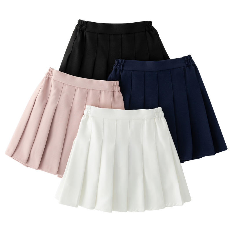 Girl's Skirt Pleated Skirt 2022 New Style Western Style Spring and Autumn Children's Skirt Korean Style Children's Short Skirt Baby Outer Wear