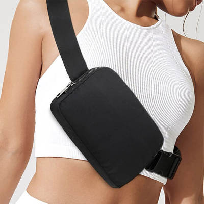 Spot Explosions Cross-border lulu Same Style Women's Waist Bag Crossbody Chest Bag Men's and Women's Fashion Nylon Waterproof Sports Waist Bag