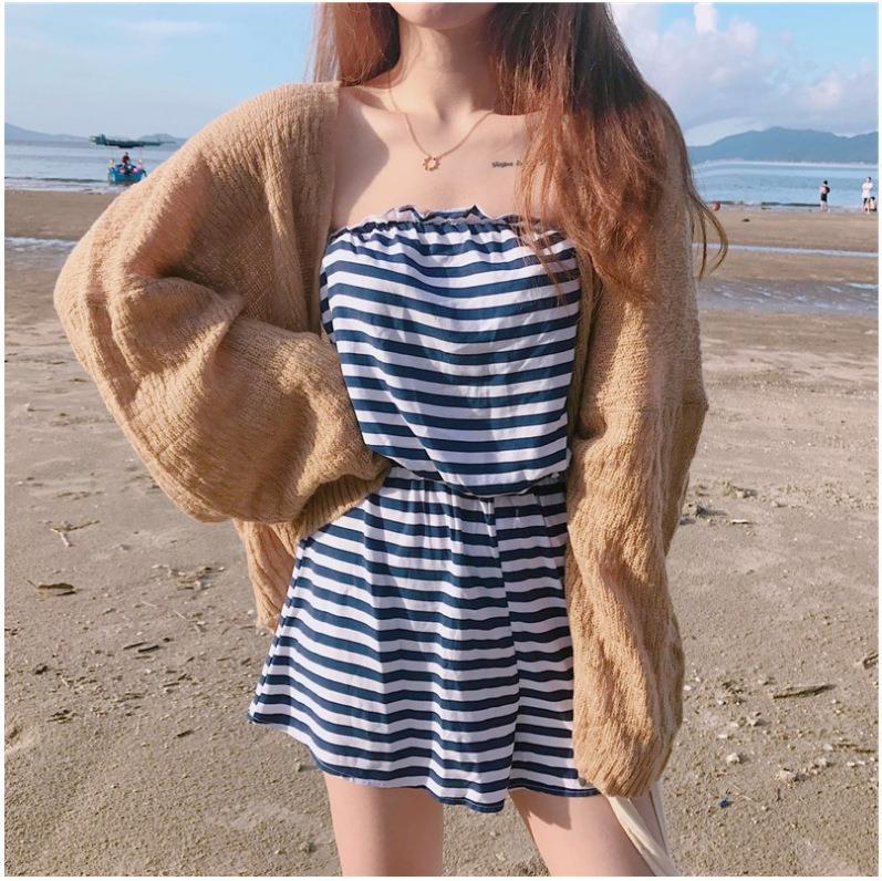 Korean style loose thin 2022 summer slimming sun protection clothing short coat long sleeve knitted cardigan air conditioning shirt shawl for women