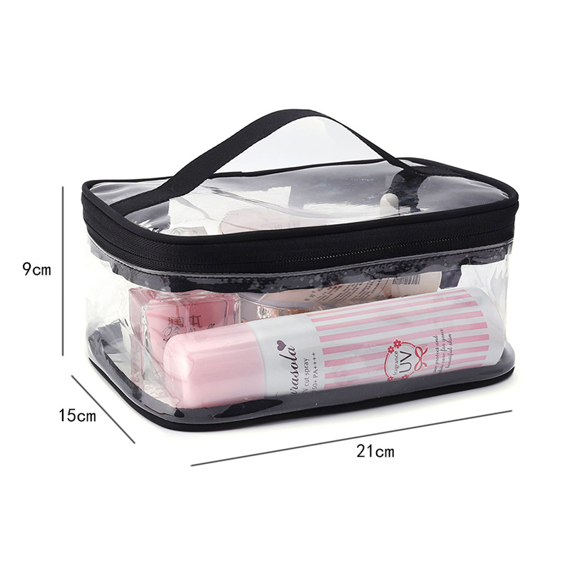 PVC Waterproof Transparent Toiletry Bag Women's Handbag Transparent Cosmetic Bag Portable Travel Skin Care Storage Bag