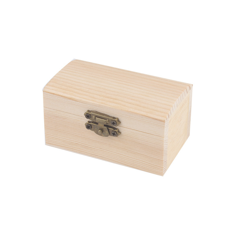 Pine wood jewelry box wooden box solid wood packaging box hand painted small wooden box solid wood crafts manufacturers in stock