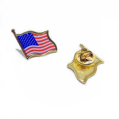 Factory wholesale flag type American flag drop glue brooch metal butterfly buckle and national flag badge