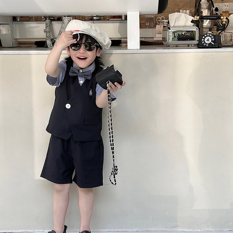 Children's Wear Vest suit 2024 New Korean Style Dress Performance Dress June 1 Performance Dress Party Birthday Piano Performance
