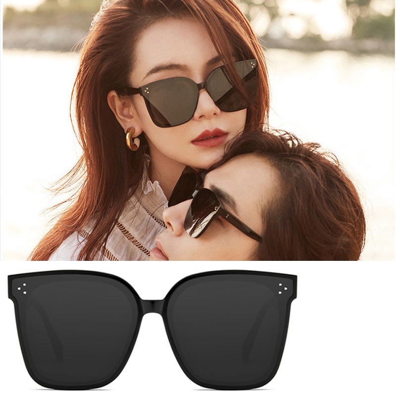 Internet Popular Anti-UV Sunglasses Women's Round Face Large Frame Box Sunglasses Men's Fashionable Sunscreen Street Beat Glasses Women's Trendy