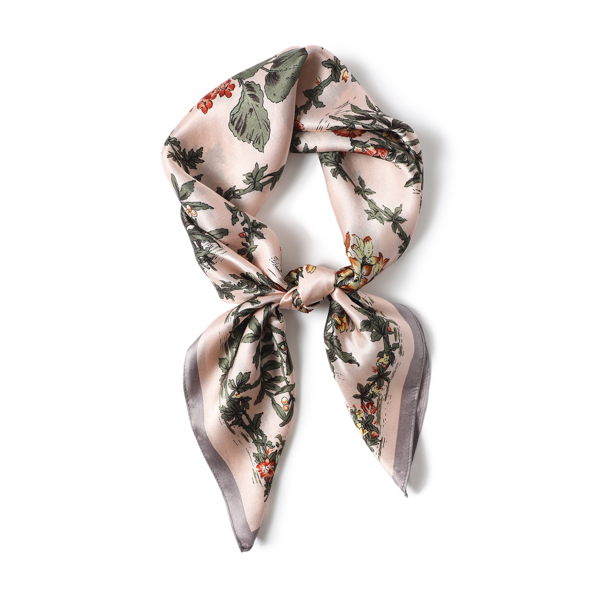 New Silk Scarf Women's Spring and Summer Thin Mulberry Silk Scarf All-match Simple 70cm Square Scarf Wholesale
