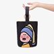 Original ins illustration portable bucket bag handbag hand carrying out snack canvas bag cute out small handbag