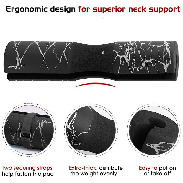 加厚大理石纹杠铃垫 高密度高弹性深蹲护具 杠铃护肩 杠铃保护套