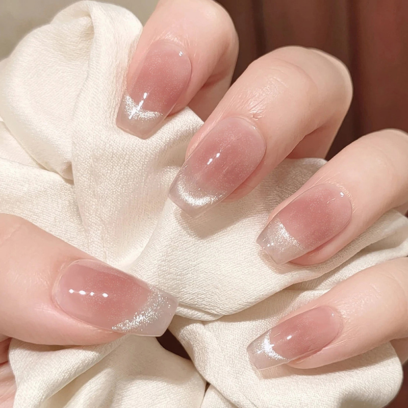 Smile cat eye wear manicure fake fingernail patch fashion short ladder removable nails finished manicure wholesale