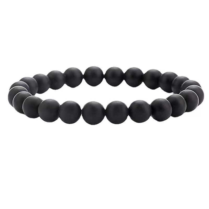 Europe and the United States cross-border AliExpress AMZ new natural semi-precious stone volcanic stone tiger's eye obsidian black crystal bracelet