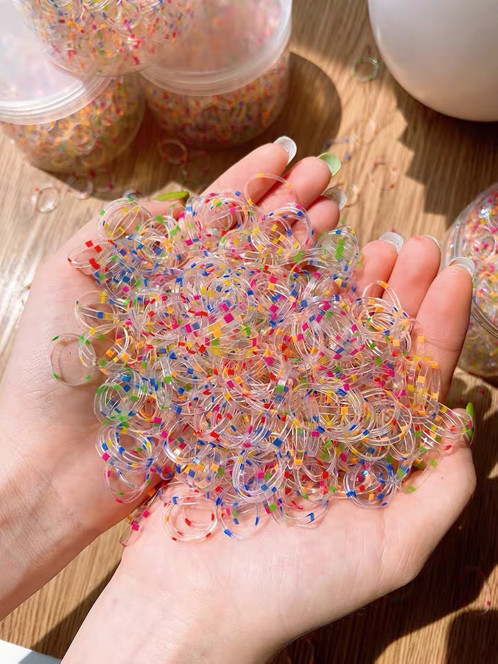 Girls' Disposable Rubber Band Tie Hair Does Not Hurt Hair Small Children's Hair Band Hair Rope Cute Baby Color Rubber Band