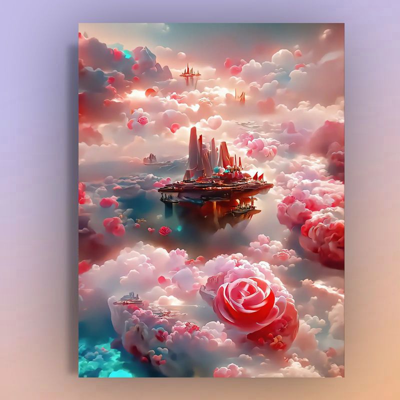 Tiangong digital oil painting diy wholesale on behalf of the Palace oil painting fairyland beautiful living room painted colorful decorative painting