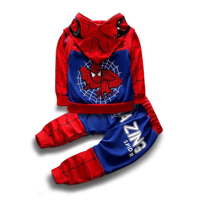 Children's children's clothing 2023 spring new middle school children's Spider-Man three-piece foreign trade boy's leisure suit