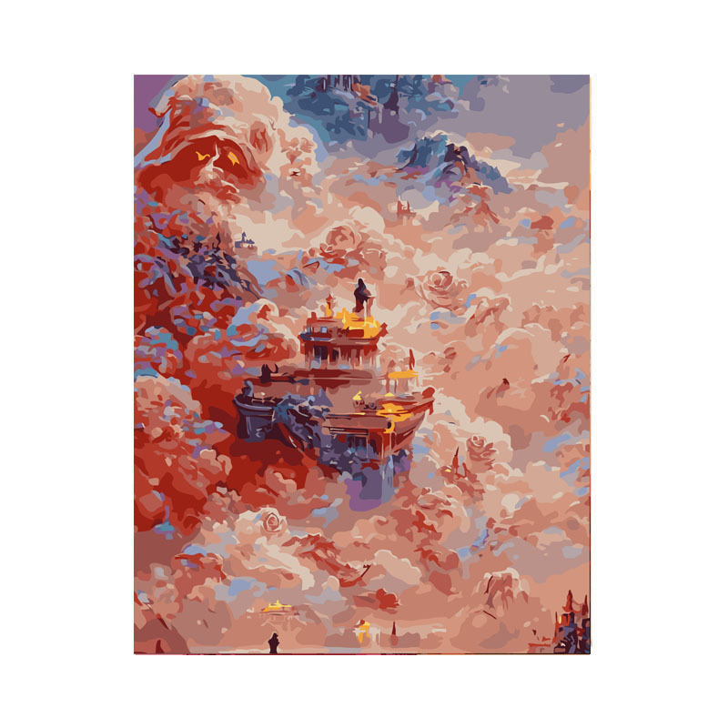 Tiangong digital oil painting diy wholesale on behalf of the Palace oil painting fairyland beautiful living room painted colorful decorative painting